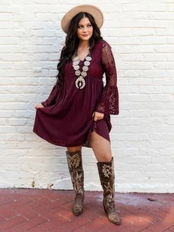 D & J Industries The Delilah Bohemian Dress - Purple