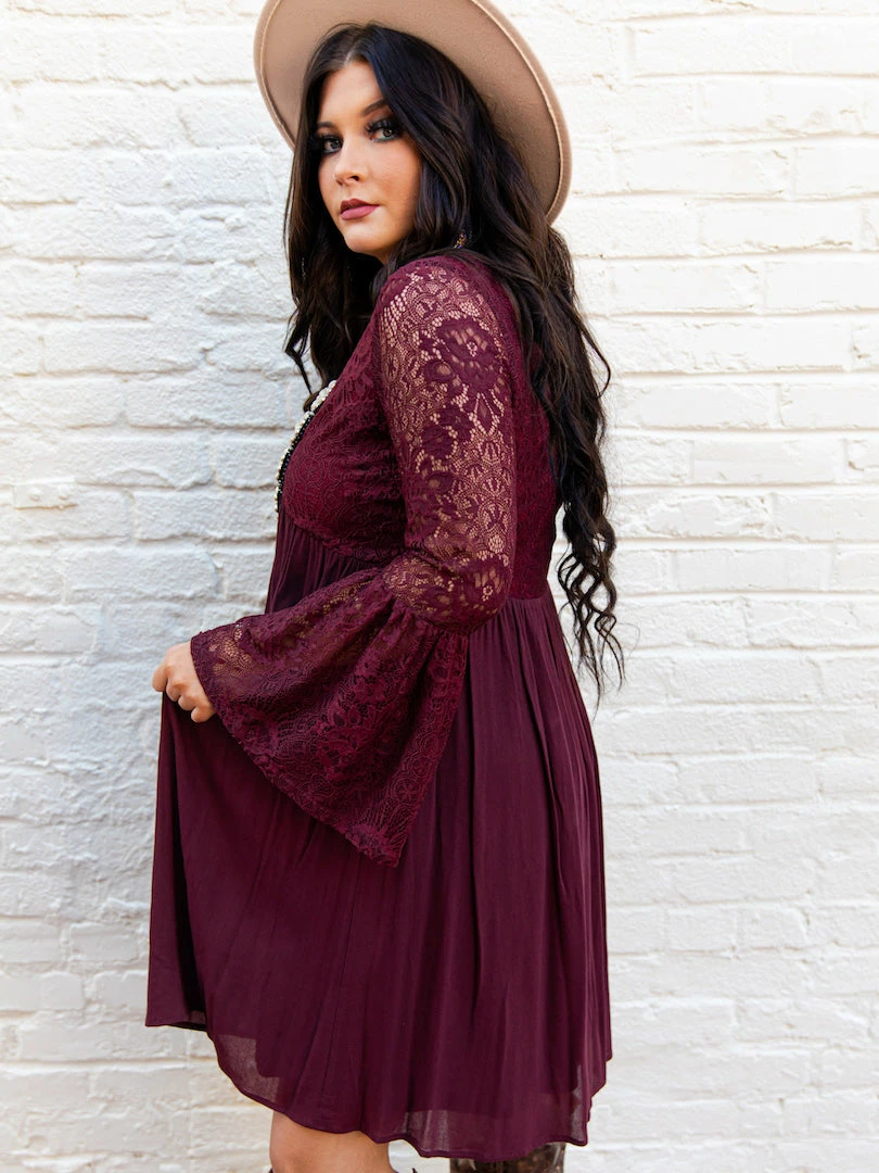D & J Industries The Delilah Bohemian Dress - Purple