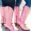Prachi Leather PREORDER Just Call Me Dolly Pink Cowgirl Boots - Wide Calf Pre-Orders