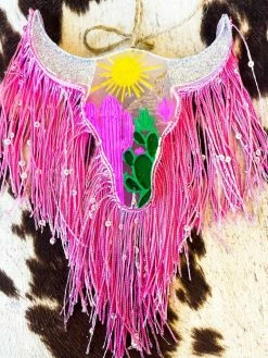 Southern Custom Designs Hand Painted Steer Sunset Fringe Freshie New Arrivals