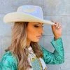 Western Fashion, Inc Metallic Opal Cowboy Hat - White