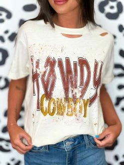 Raisin Arrows New Arrivals Howdy Cowboy Distressed T Shirt