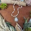 Southern Grace Shine So Bright Iridescent Oval Crystal Beaded Gold Necklace