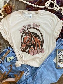 Miss Mud Pie Aint My First Rodeo Tee - Cream