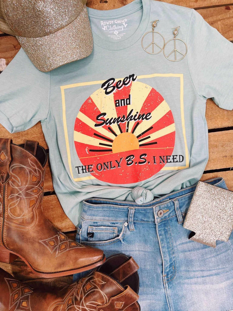 Rowdy Crowd Clothing Beer And Sunshine Tee