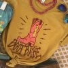 Miss Mud Pie Tees Boot Babe Tee - Mustard