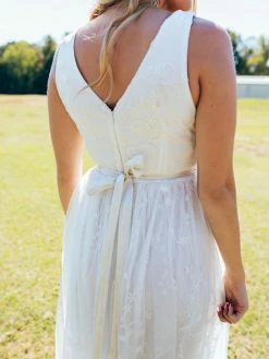 D & J Industries Bridal Lace Long Dress