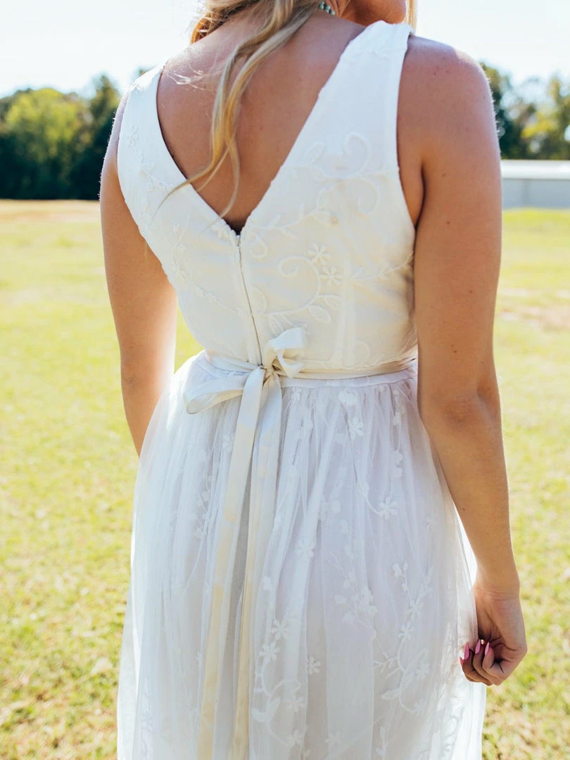 D & J Industries Bridal Lace Long Dress