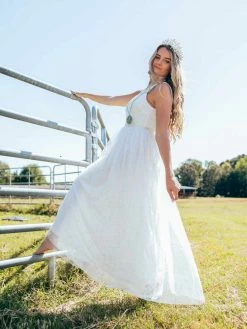 D & J Industries Bridal Lace Long Dress