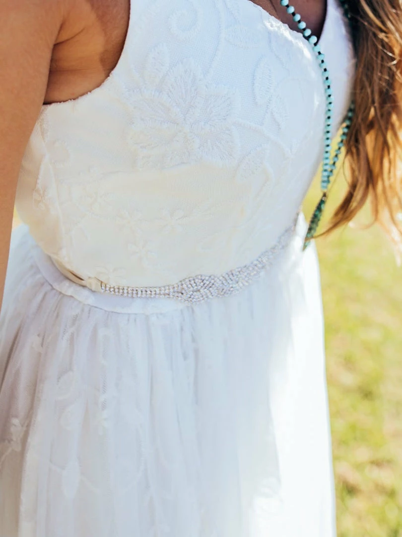 D & J Industries Bridal Lace Long Dress