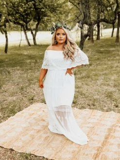 D & J Industries Bridal Off Shoulder White Dress Sale!