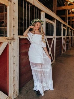 D & J Industries Bridal Off Shoulder White Dress Sale!