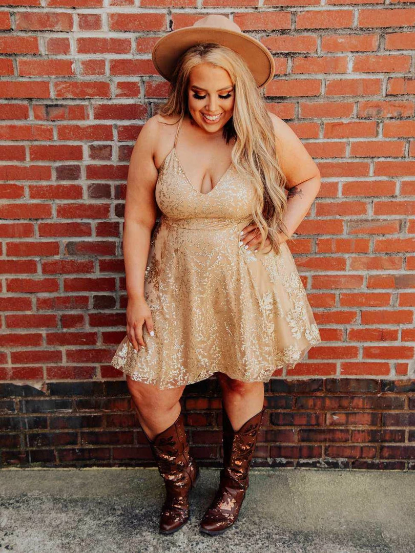 D & J Industries Co., LTD. Sale! Class And Sass Dress - Gold/Neutral