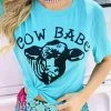Buckin Barn Cow Babe Tee - Aqua Tees