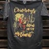 Country Deep Cowboys Steal My Heart Distressed Tee Clothing