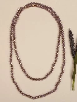 Your Fashion Wholesale Accessories Crystal Beaded Necklace In Purple