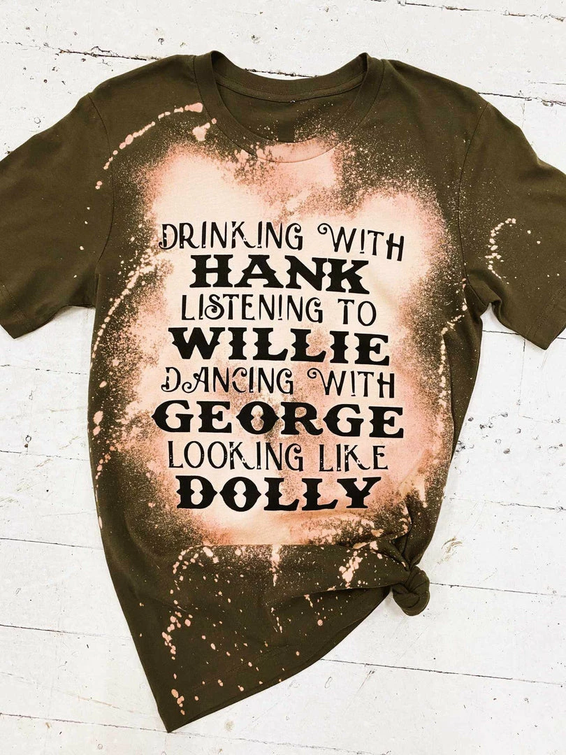 Buckin Barn Drinking With Hank Tee - Army Tees