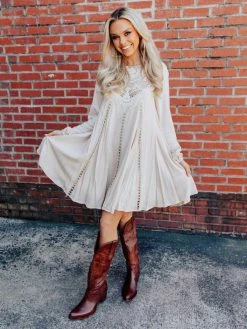 D & J Industries Sale! Every Little Thing Dress - Ivory