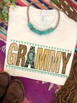Miss Mud Pie Grammy Tee - Cream