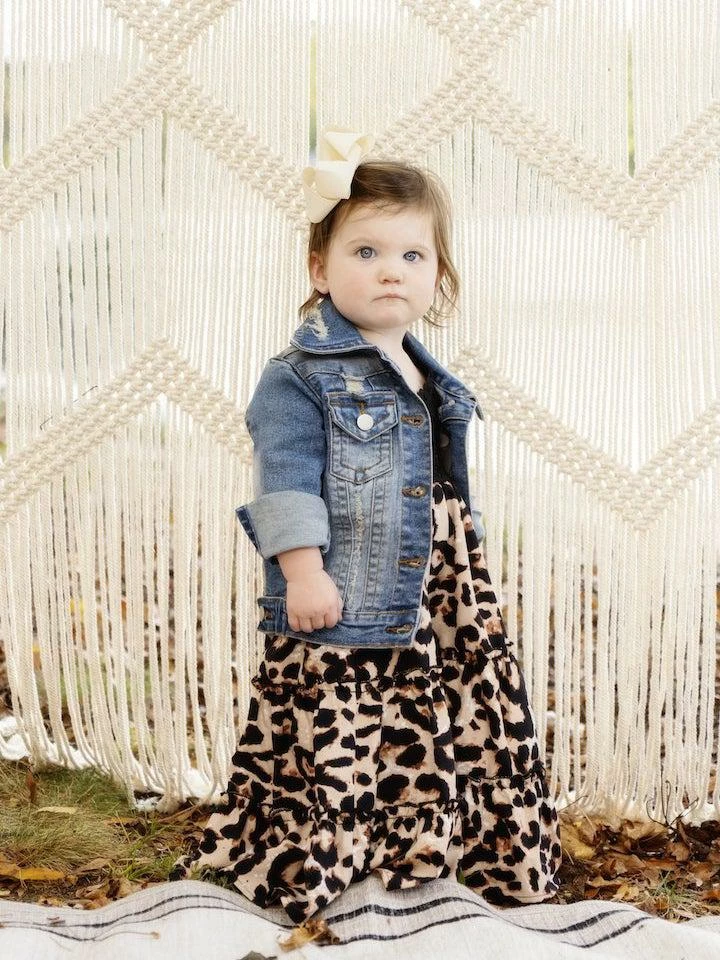 Dongguan Haohoo Clothing CO., Ltd Sale! Girls Southbound Dress - Black Top With Leopard Skirt