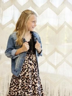 Dongguan Haohoo Clothing CO., Ltd Sale! Girls Southbound Dress - Black Top With Leopard Skirt