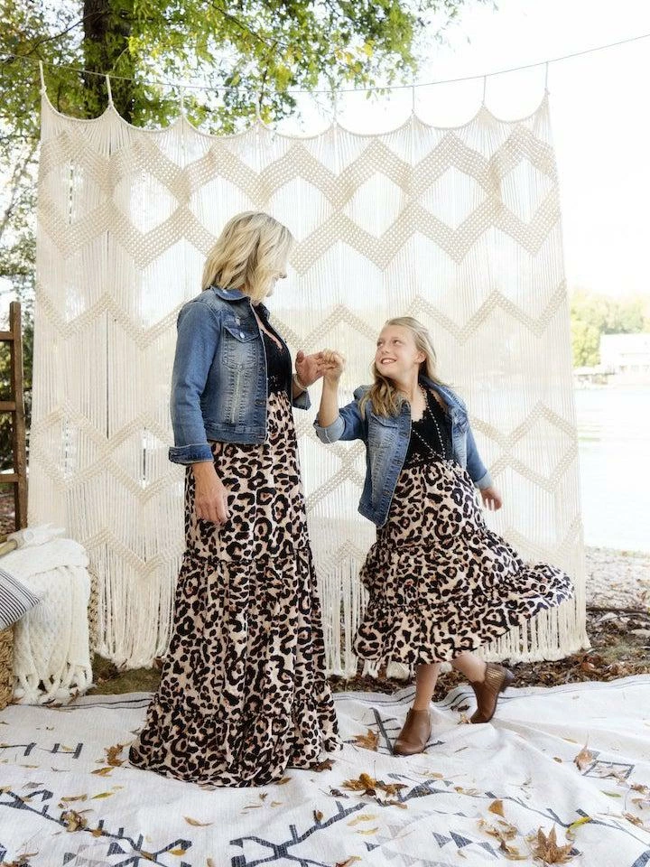 Dongguan Haohoo Clothing CO., Ltd Sale! Girls Southbound Dress - Black Top With Leopard Skirt