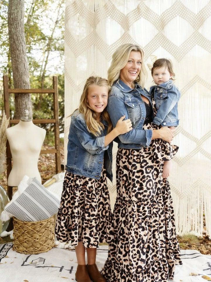 Dongguan Haohoo Clothing CO., Ltd Sale! Girls Southbound Dress - Black Top With Leopard Skirt