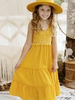 Dongguan Haohoo Clothing CO., Ltd Girls Southbound Dress - Mustard Sale!