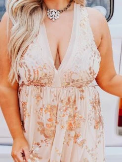 D & J Industries Co., LTD. Golden Goddess Sequin Dress Bridal