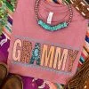 Miss Mud Pie Grammy Tee - Mauve Clothing
