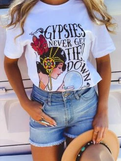 Miss Mud Pie Gypsies Never Get Tied Down Tee - White