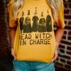 Miss Mud Pie Head Witch In Charge Tee - Mustard
