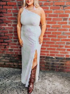 D & J Industries Hollywood Nights Sequin Dress - Pink Iridescent