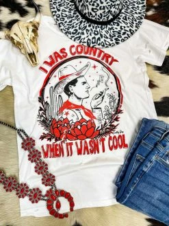 Country Deep Clothing I Was Country Distressed Tee