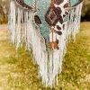 Southern Custom Designs New Arrivals Turquoise And Cow Sassy Steer Fringe Freshie
