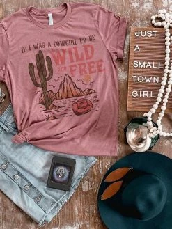 Miss Mud Pie Clothing If I Was A Cowgirl Tee - Mauve