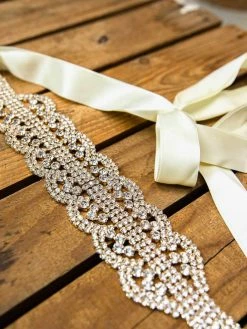 Luxe Apparel Bridal Infinite Belt - Pure Ribbon And Gold X3