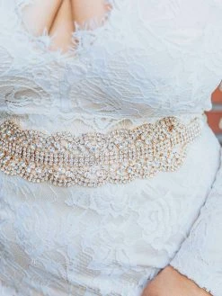 Luxe Apparel Bridal Infinite Belt - Pure Ribbon And Gold X3