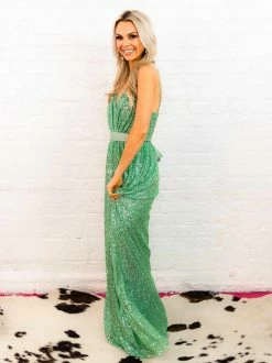 D & J Industries Sale! Livin' The Dream Dress - Mint Sequin