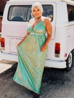 D & J Industries Sale! Livin' The Dream Dress - Mint Sequin