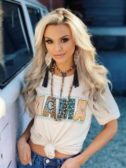 Miss Mud Pie Mama Tee - Cream Clothing