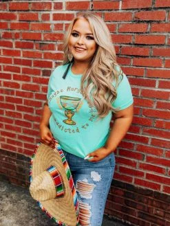 Miss Mud Pie Tees Maybe Margaritas Are Addicted To Me Tee - Mint