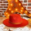 Luxe Apparel Summer Fever Collection Nashville Wide Brim Hat - Rust
