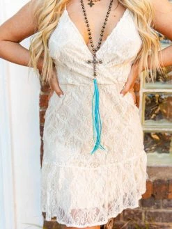 D & J Industries Bridal One Of The Good Ones — Boho Mini Dress In White
