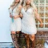 D & J Industries Bridal One Of The Good Ones — Boho Mini Dress In White