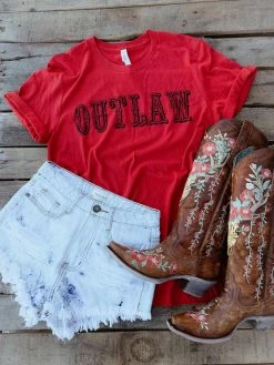 Bling-A-Gogo Outlaw Tee - RED Tees