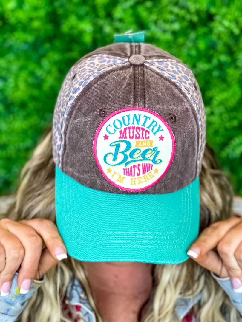 Southern Grace Country Music And Beer That's Why I'm Here Patch Hat