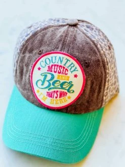Southern Grace Country Music And Beer That's Why I'm Here Patch Hat