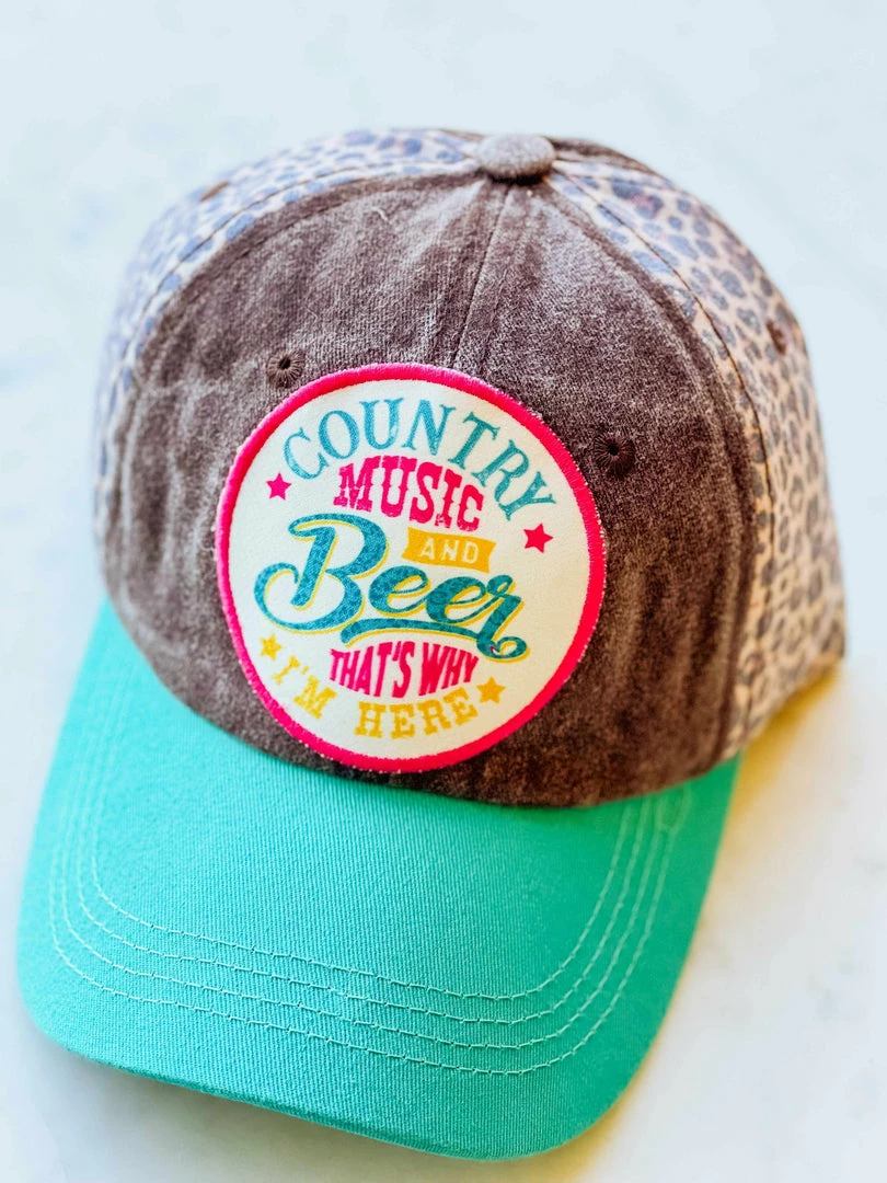 Southern Grace Country Music And Beer That's Why I'm Here Patch Hat