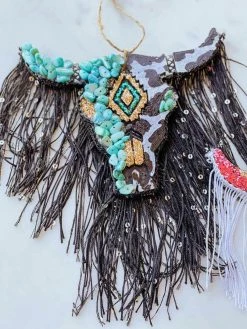 Southern Custom Designs Accessories Teal Beaded Steer Freshie